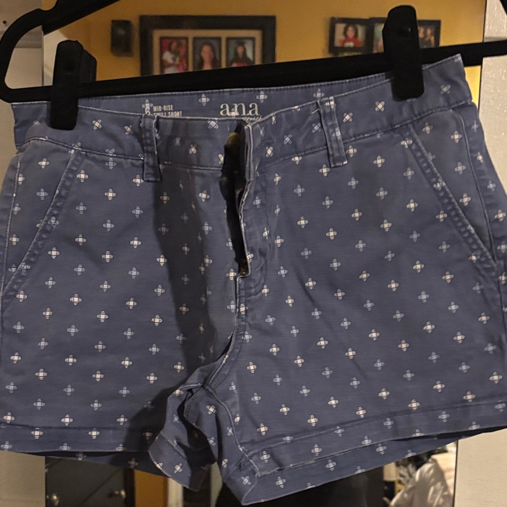 a.n.a Blue Patterned Women Shorts